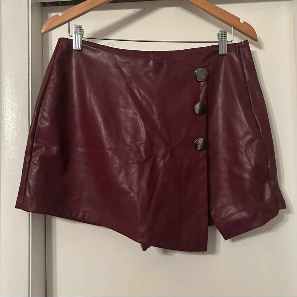 Leather skort